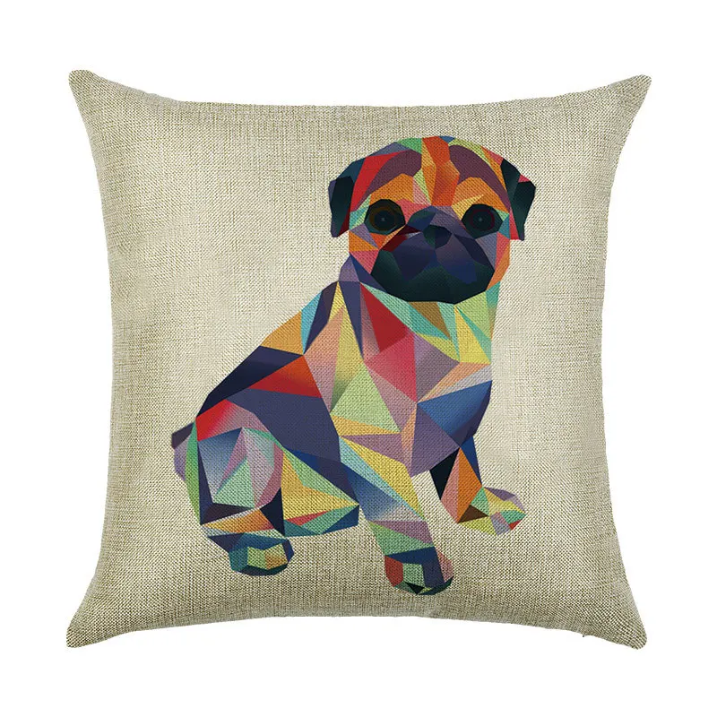 Чехол для подушки с изображением мультяшной собаки льняной чехол золотистого