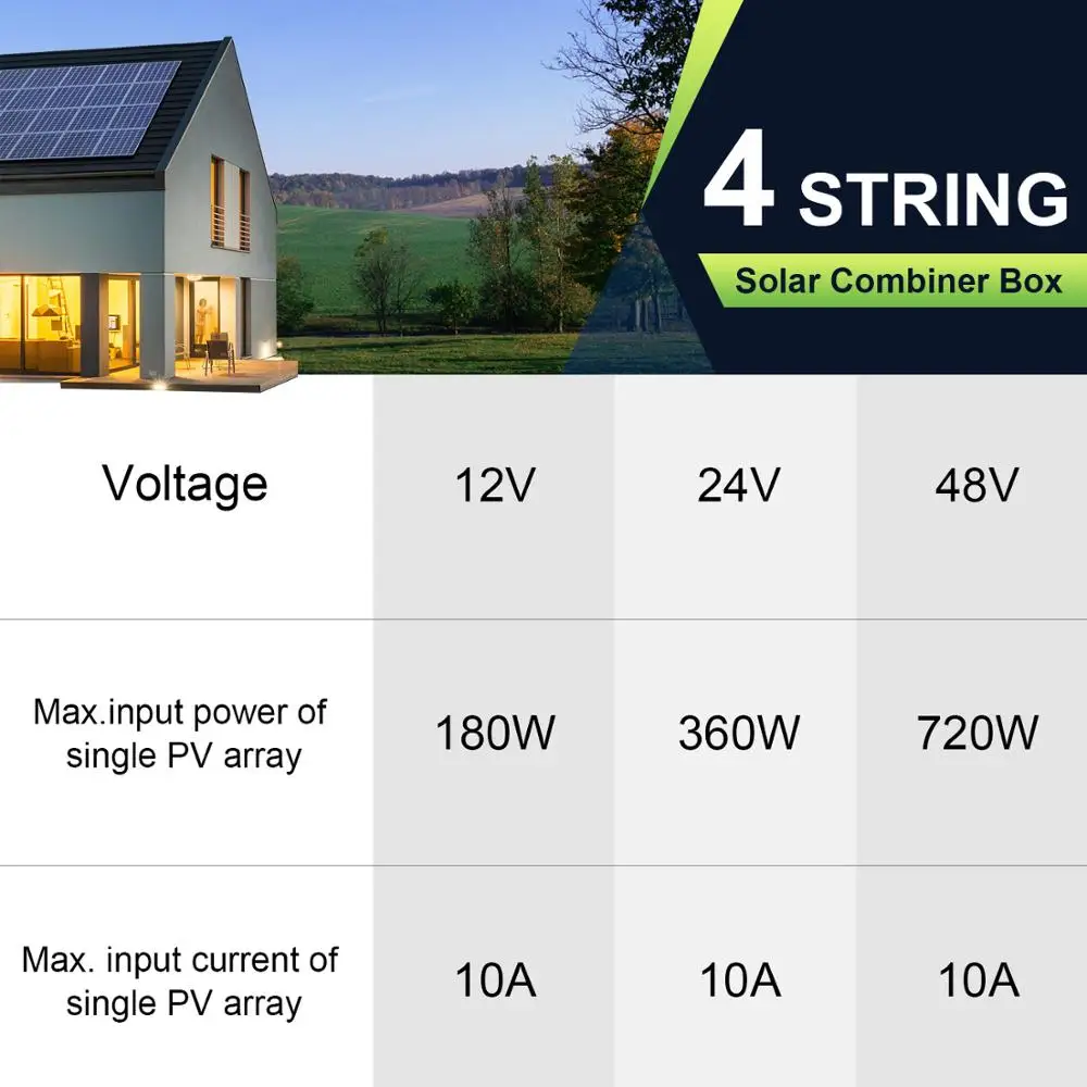 4 струнные PV комбинированные коробки с Lightning Arreste 12A Номинальный ток