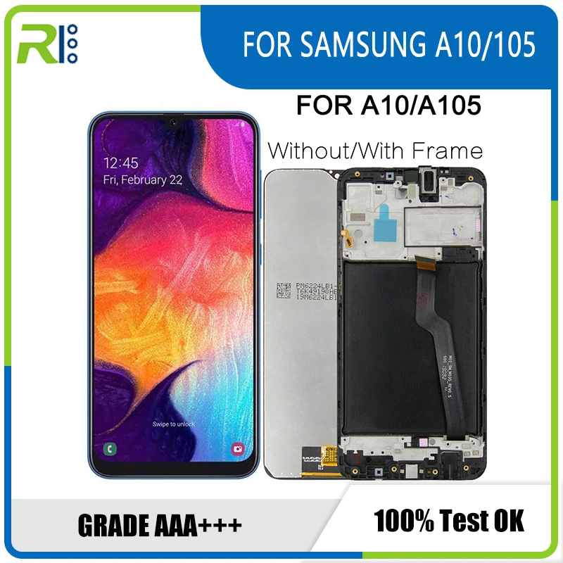 

6,2 "Оригинальный ЖК-экран для Samsung Galaxy A10 A105 A105F SM-A105F, ЖК-дисплей, сменный экран с дигитайзером в сборе с рамкой
