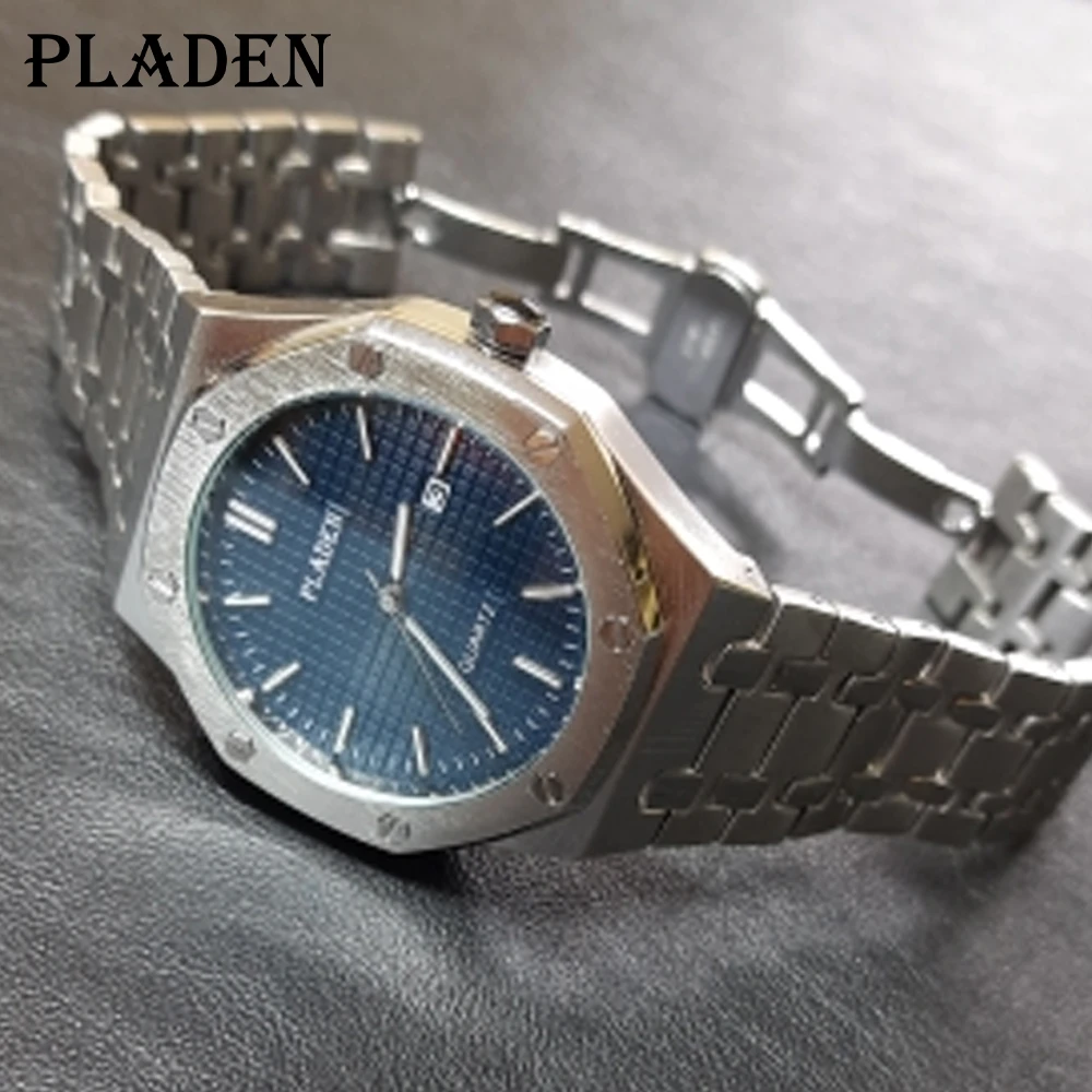 PLADEN Luxury Top Brand Fashion Business Full Steel Quartz Clocks Waterproof Luminous Watch Male Relogio Masculino Dropshipping