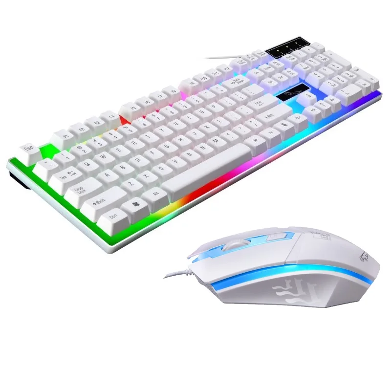 USB мышь компьютерная Проводная с RGB подсветкой и русской раскладкой|Комплекты