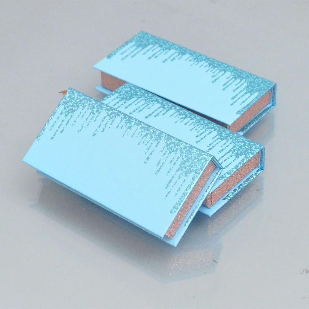 

Series2-Wholesale magnetic eyelash packaging 25mm mink lashes quicksand blue makeup case lash packaging supplies fast shipping
