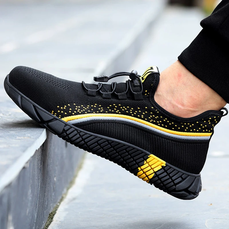 

Breathable Safety Shoes Men Work Safety Boots Steel Toe Shoes Puncture-proof Men's Boots Work Sneakers Indestructible Shoes 46