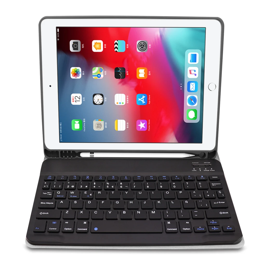 Русская/испанская клавиатура для iPad 10 2 2019 чехол планшета из зернистой