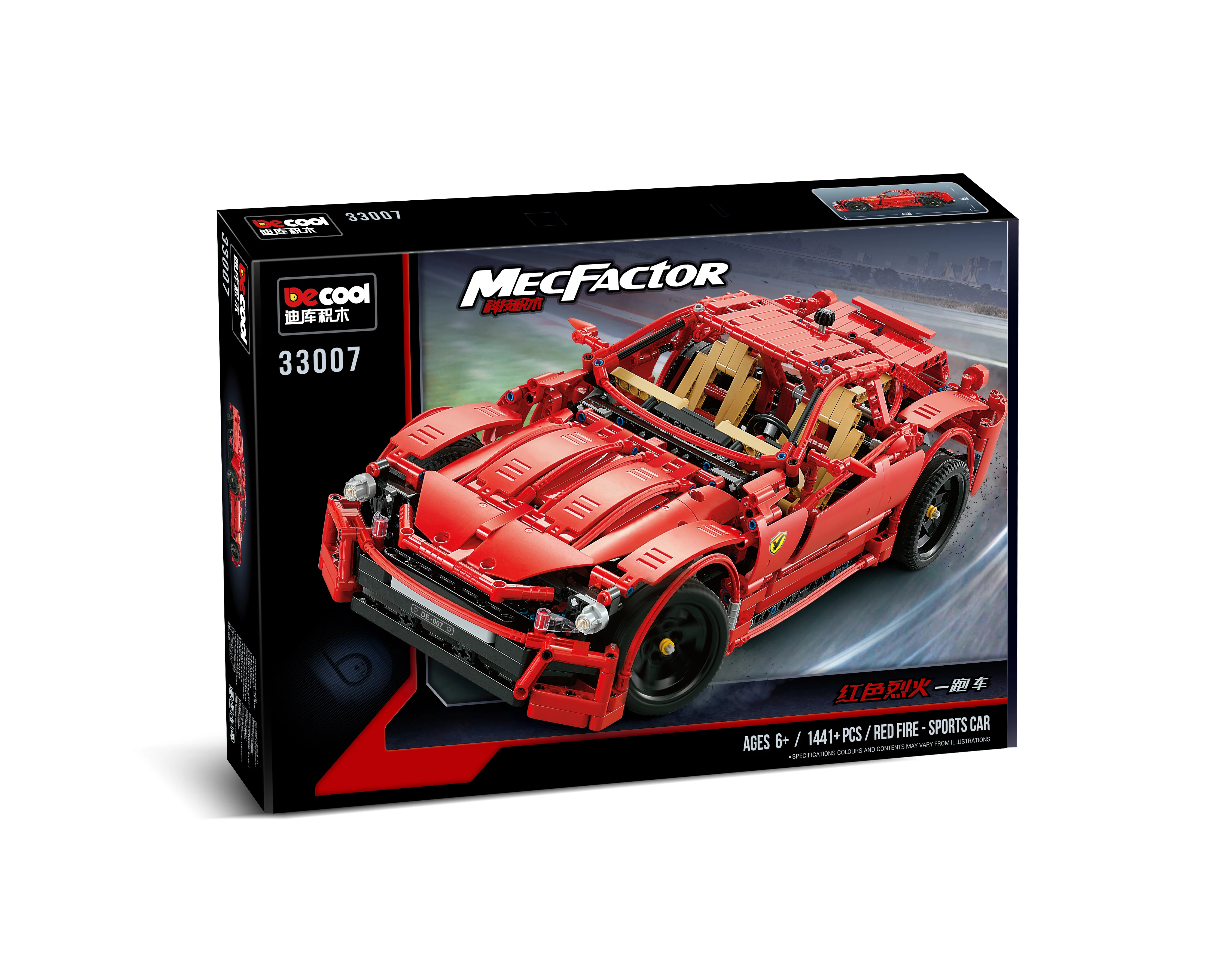 Спортивный автомобиль DECOOL для детей 6 +/33007 + шт/красный пожарный с игрушками