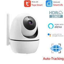 Alexa Google 1080P Tuya Smart PTZ Wifi IP Camera Indoor Wireless Security Home CCTV Surveillance Camera 2MP Auto Tracking Camera