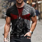 Мужская футболка с коротким рукавом, свободная футболка с 3D-принтом фильма воин, модель 130-6xl на лето, 2021