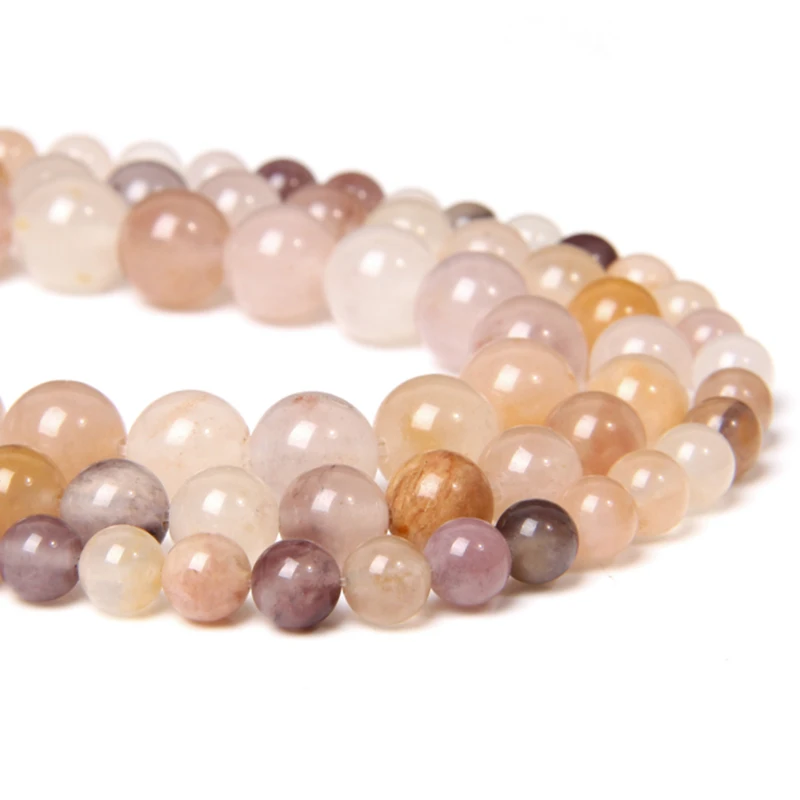 

Natural purple yellow Violet Lilac Jaspers Stone Beads Round Loose Bead For Jewelry Making women DIY Bracelet Necklace Wholesale
