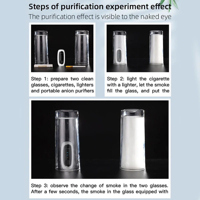 

Hot Portable Air Purifier Pendant with Chain Type-C Rechargeable Mini Air Cleaner Necklace for Car PM2.5 Smoke BJStore
