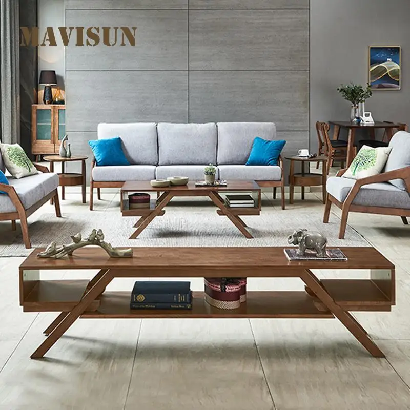 

Кофейный столик из массива дерева, подставка для телевизора, простой современный чайный столик, Скандинавская мебель для дома и гостиной в ...