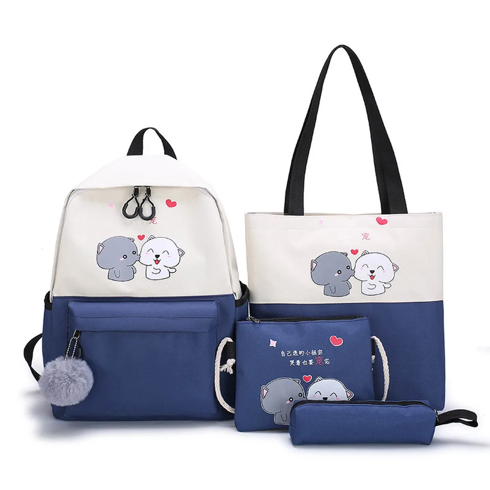 

2020 Woman Laptop Backpack Ribbons School Backpacks cute Cartoon Schoolbag For Teenagers Girls Student Book Bag Female Satchel