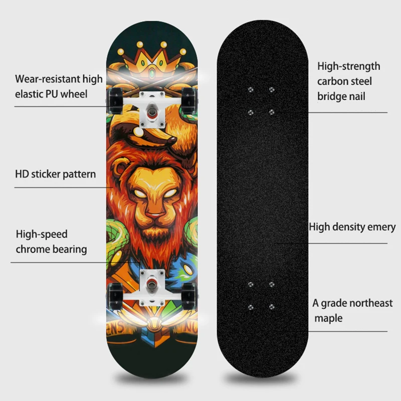 Профессиональный деревянный скейтборд Shingboard с двойным рокером для