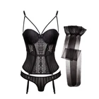 Комплект сексуального кружевного нижнего белья Maison Gabrielle, бюстье, корсет, чулки, 3 шт., нижнее белье для женщин, экзотические эротические чувственные комбинезоны