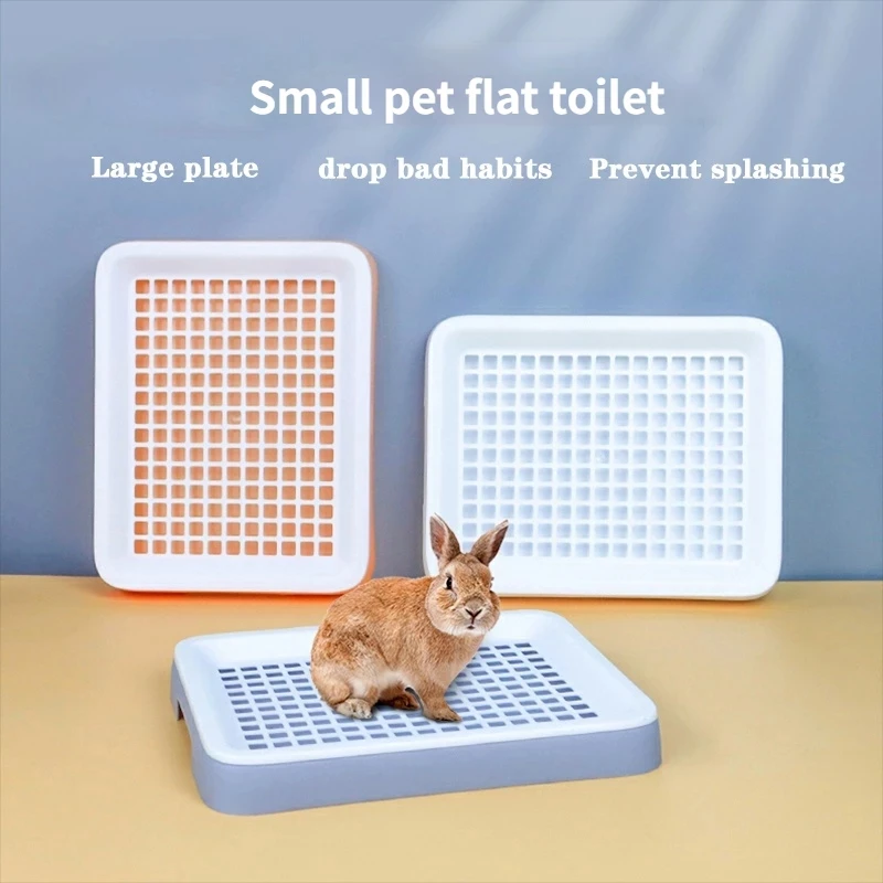 

Rabbit litter box rabbit toilet pan plastic grid bunny supplies pig ferret dwarf rabbit special pet toilet pet waste station
