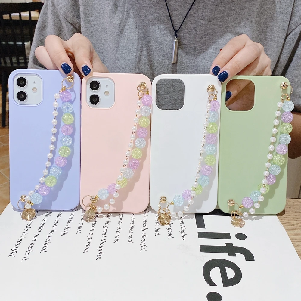 capa realme 7i x7 pro max case for funda oppo realme 8 7 6 5 pro 5i 6i 7i case 3d bead bracelet wristband silicone cover women free global shipping