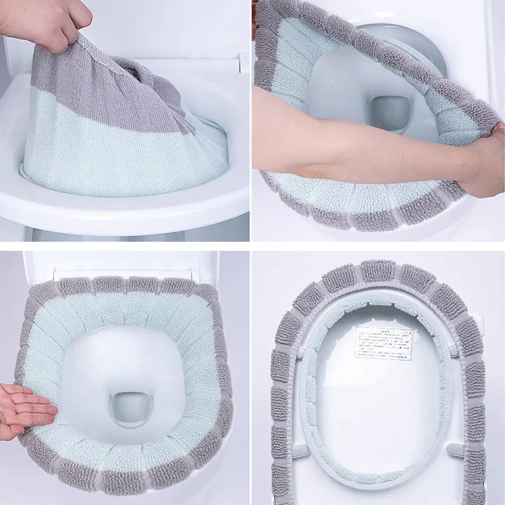 Universal Warm Soft Washable Toilet Seat Cover Mat Set for Home Decor Closestool Case Lid Accessories | Дом и сад