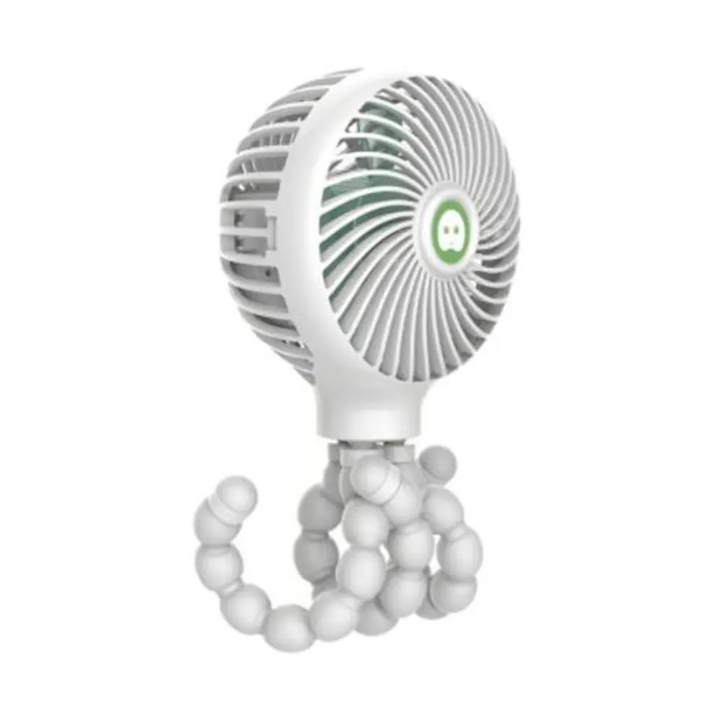 

USB With Lamp Octopus Deformation Bracket Fan Silent Handheld Durable Fan Portable Bladeless Neck-mounted