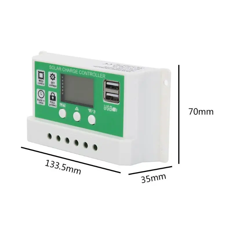12V 24V Авто за максимальной точкой мощности Солнечный контроллер заряда ЖК-дисплей