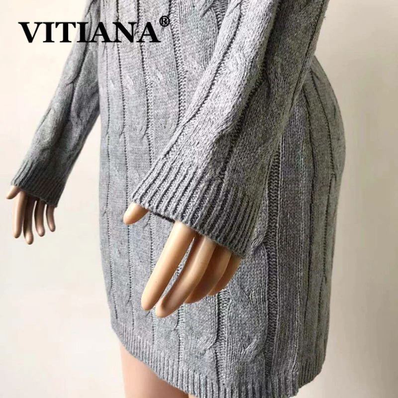 VITIANA женское осеннее сексуальное платье-свитер для вечерние зима 2019 женские