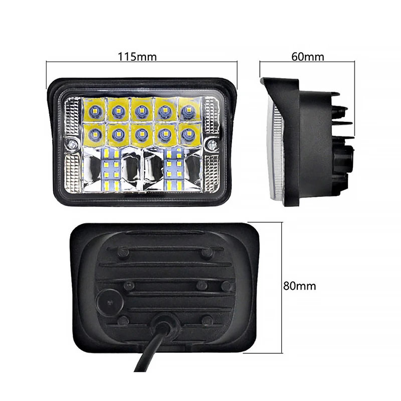 

1Pcs 3-Inch Work Light 18LED 6000K 1080ML White And Yellow Large Field Of Vision Semi-Aluminum 1080LM 12-24V IP67