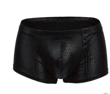PK515 Black Мужское нижнее белье из искусственной кожи; боксеры; Cueca Masculina Calsones Homme; мужские трусы; Ropa Interior Hombre Calzoncillo Cueca; боксеры - Цвет: PK515 Black