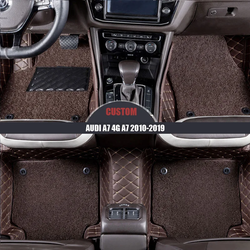 Кожаные автомобильные коврики для Audi A7 4G 2010 2014 2015 2016 2017 2018 2019|Автомобильные в