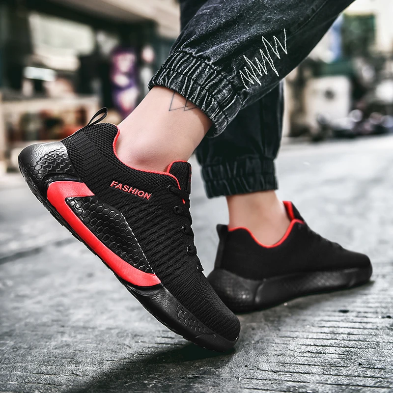 UEXIA модные весенне-осенние мужские повседневные туфли на шнуровке сетчатые