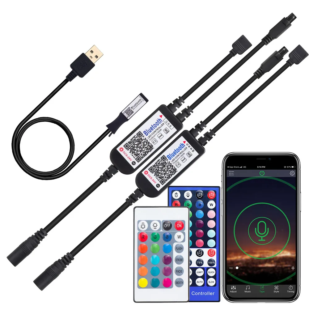 Цветная (RGB) Bluetooth контроллер постоянного тока 5 В 12 24 подходит для ответа на звонки