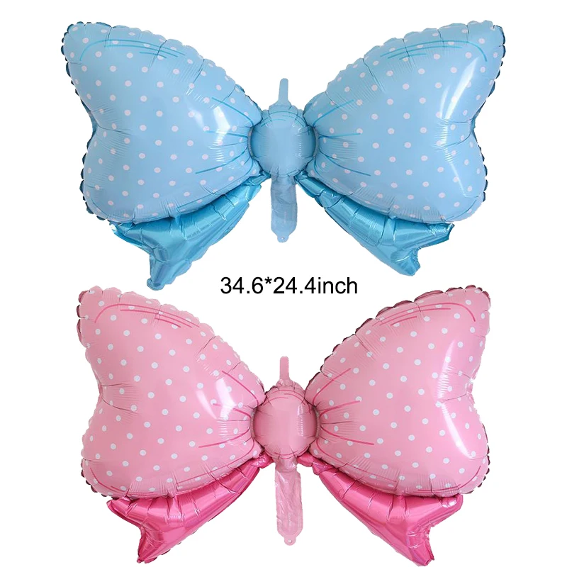 

6/10PCS Large Pink Blue Bow Foil Balloons Baby Shower Boy Girl Balloons Birthday Party Decorations Kids Inflated Globos