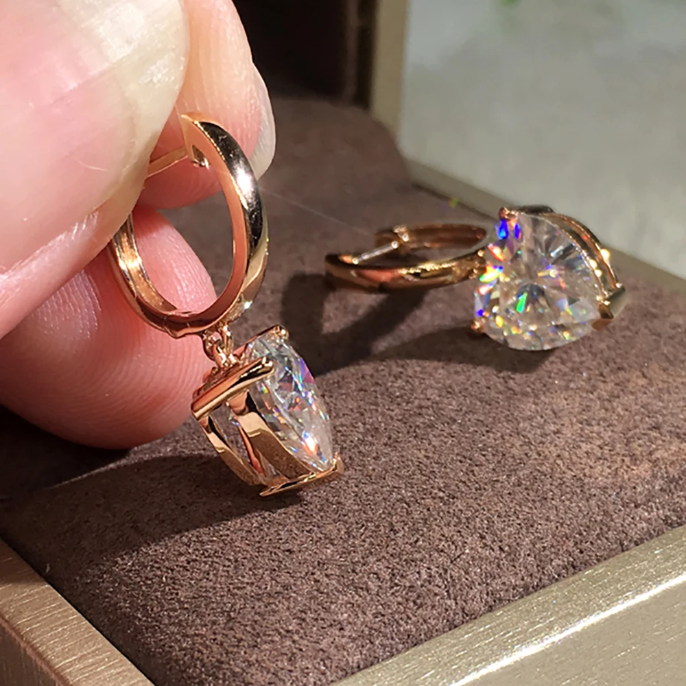Серьги-клипсы из твердого розового золота 14 карат на заказ 2 карата женские