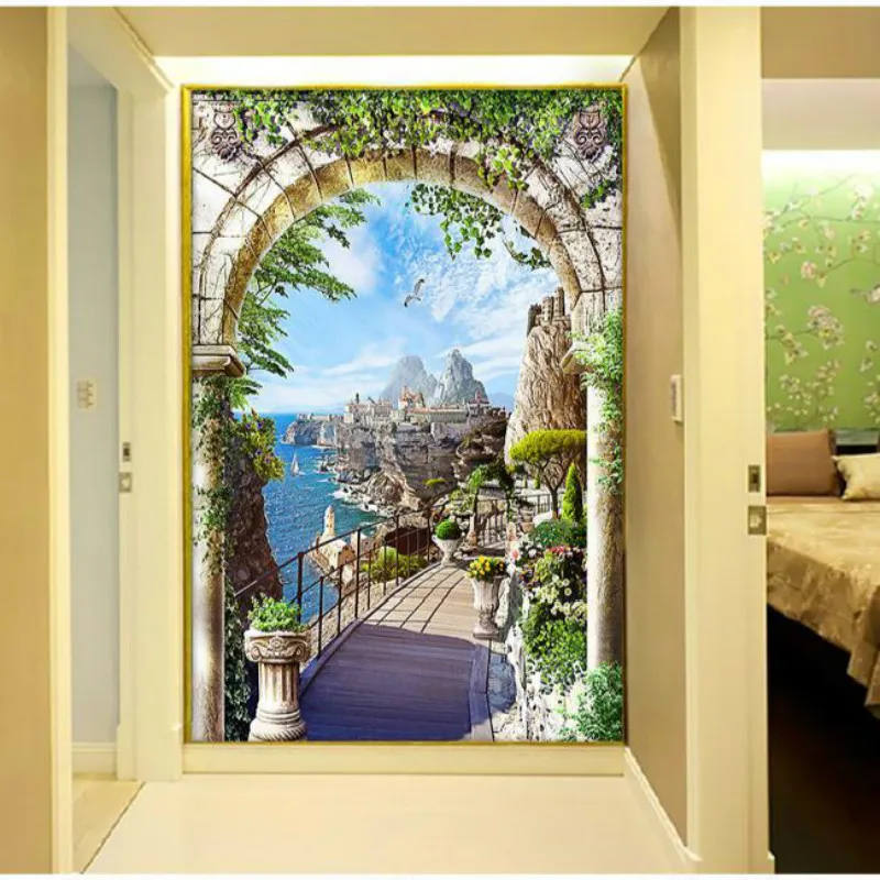 Обои 3D континентальные входные панно с морским пейзажем обои для домашнего
