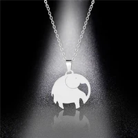 stainless steel mother baby elephant necklace for women clavicle chain choker collar cute mini animal jewelry collares de moda