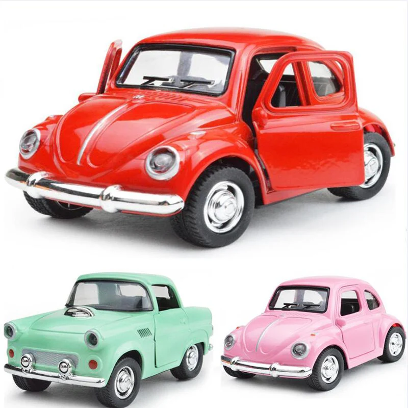 Миниатюрная модель автомобиля в стиле ретро виде жука из сплава миниатюрная