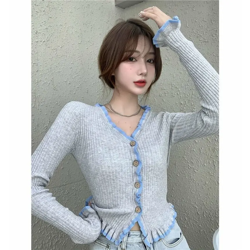 

Женские свитера, кардиган, вязаный кардиган, Топ для женщин, весна-осень 2021, Топ с длинным рукавом, одежда, маленькое пальто, женские свитера