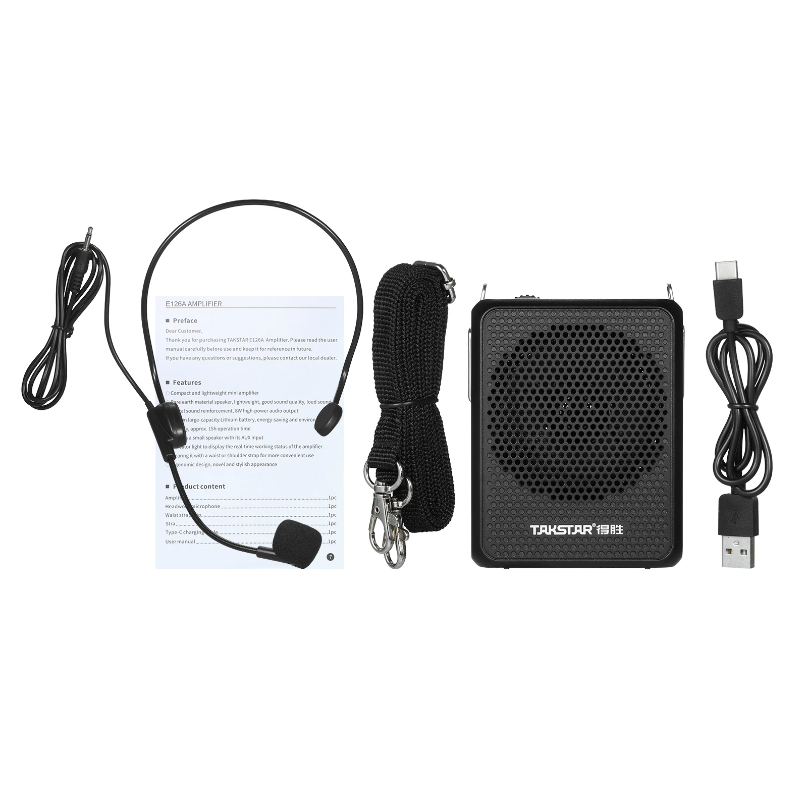Усилитель звука TAKSTAR E126A портативный Перезаряжаемый мини-усилитель с проводным