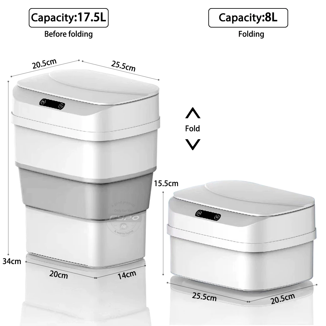 17.5L умный индукционный мусорный бак креативная Складная электрический Тип