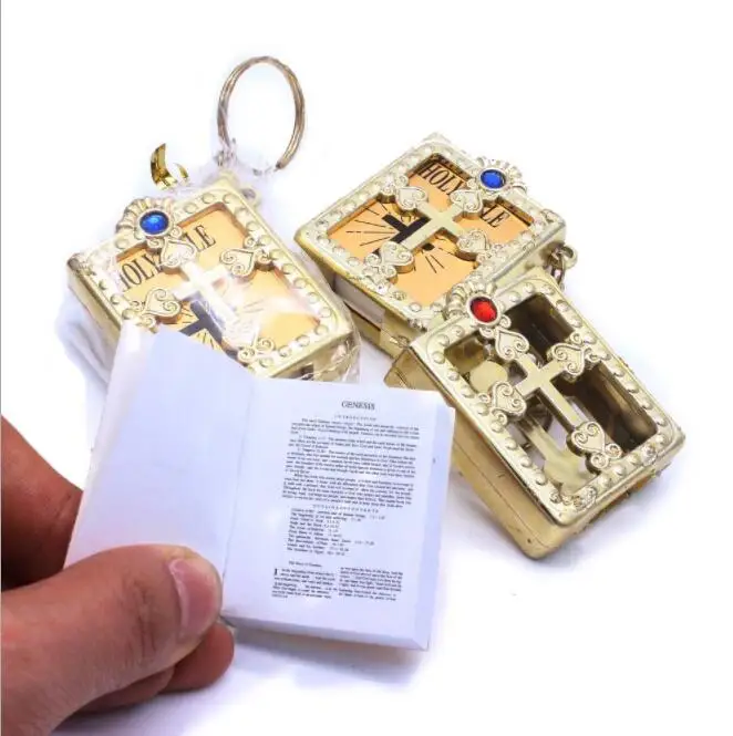 10 шт./лот брелок для ключей в виде священной Библии цепочка религиозного