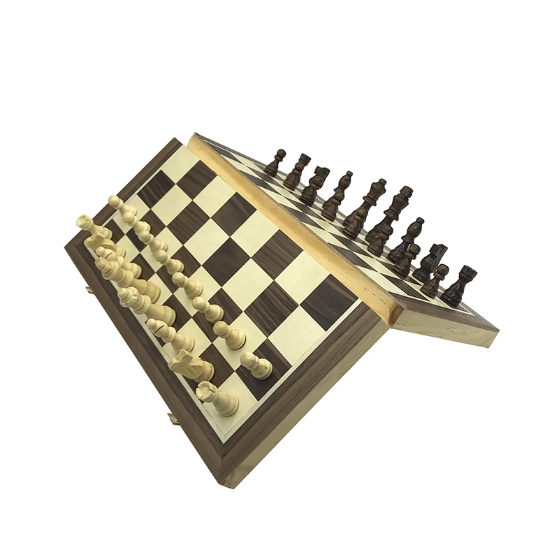 Magnetic Chess Wooden Board Game Set Solid Wood Pieces Entertainment Games Children Gift | Спорт и развлечения
