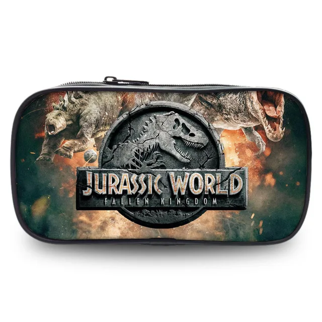 Bolsa com Zíper Jurassic World Park Filme Carteira Case Lápis Cosméticos Bolsa Estudantes Meninos Meninas Presente Titular