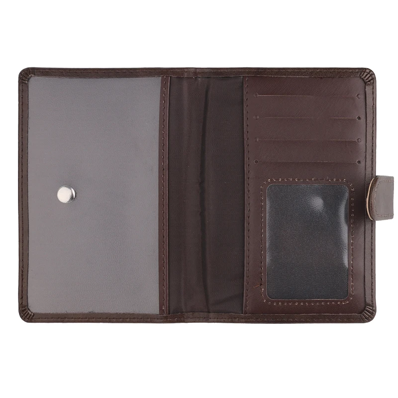 PU Leather Passport Cover Men Travel Wallet Credit Card Holder Cover Russian Driver License Wallet Document Case