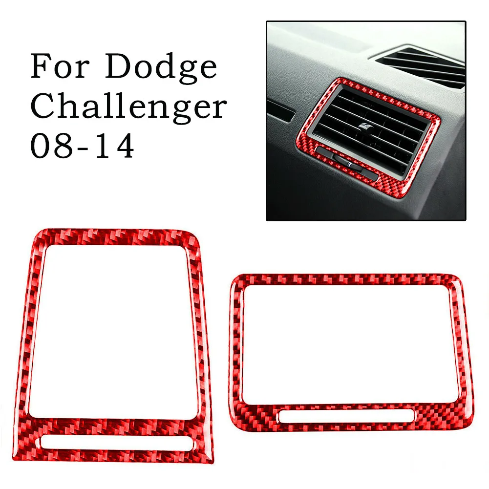 

Red Air Vent Outlet Stickers Cover 2008-14 Carbon Fiber Dashboard Practical