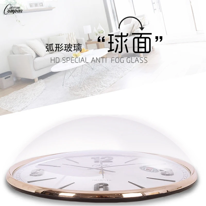 Большие настенные часы FZ276 роскошные золотистые бесшумные для спальни гостиной с