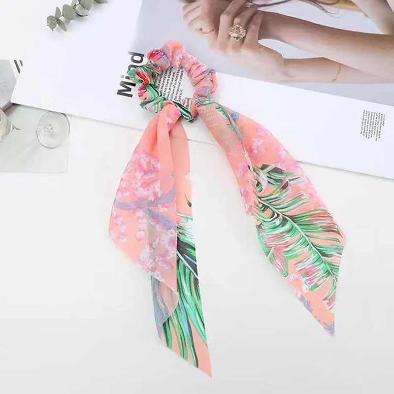 

Boho Hair Tie women print headband Elastic Hair Rope Rubber Band Sweet Flowers Scrunchies Ponytail Holder Girls Hair Accessories