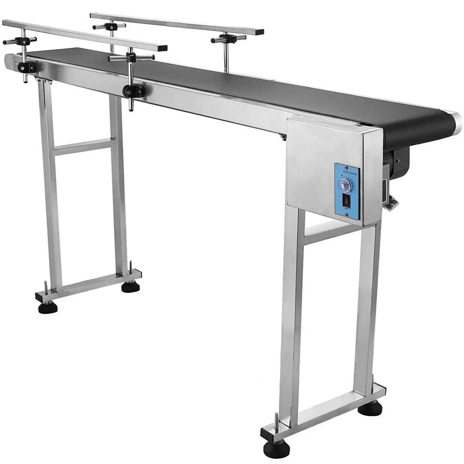 

PVC Belt Electric Conveyor Machine With Stainless Steel Adjustable conveyor table Conveyor belt With Double Guardrail