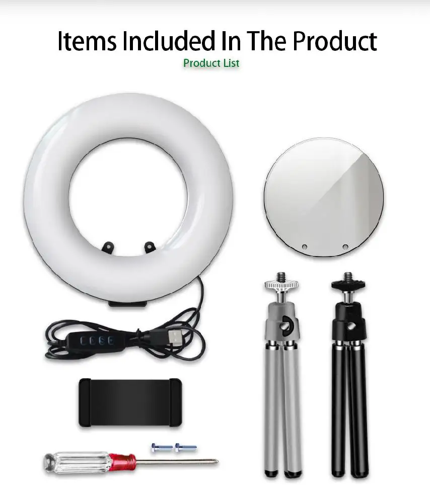 4 в 1 светильник для фотосъемки с держателем телефона настольная Косметическая