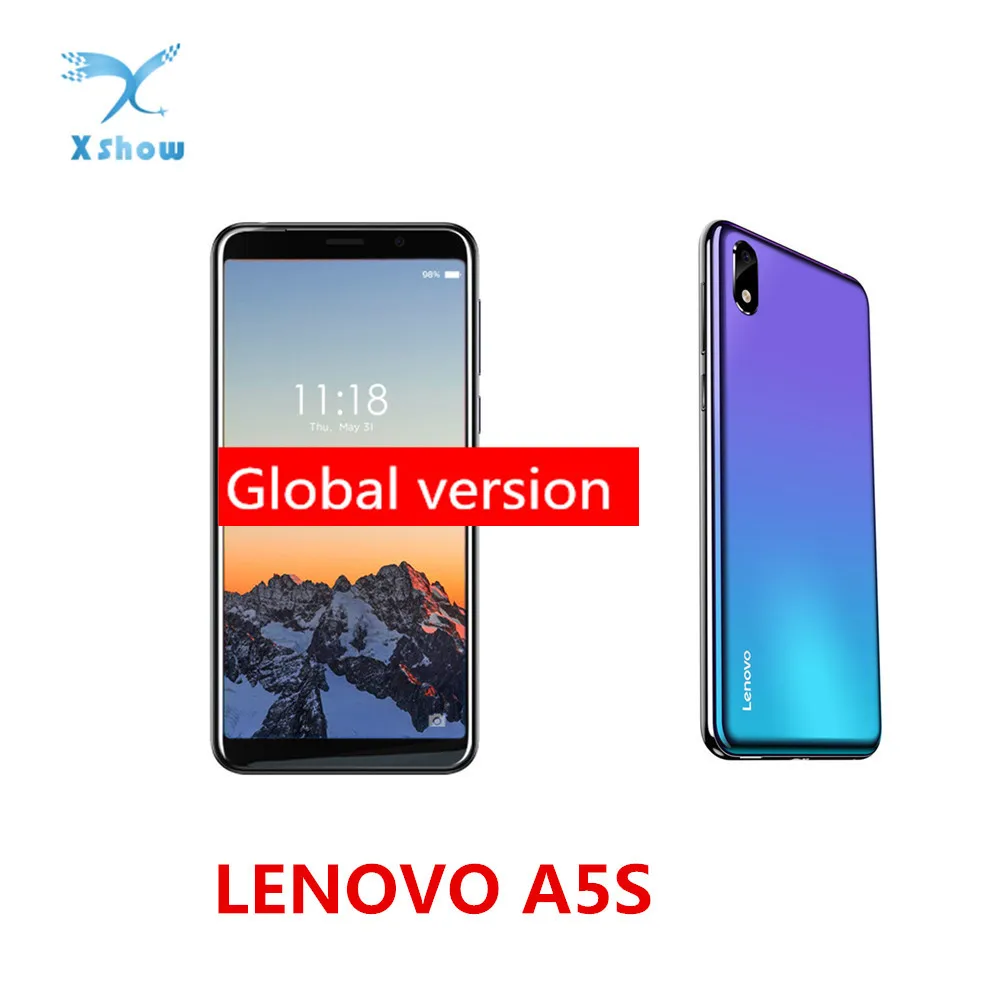 Глобальная версия lenovo A5s 2GB 16GB MT6761 четырехъядерный 13MP камера смартфон 5,45 дюймов HD 18:9 экран 3000mAh разблокировка лица телефон