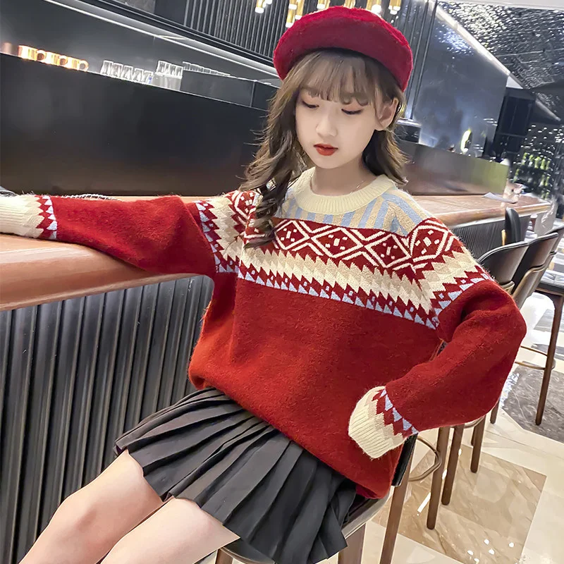 

Girls Boys Sweater Kids Coat Outwear 2022 Casual Plus Velvet Thicken Warm Spring Autumn Knitting Wool Cotton Tops Teen Children'