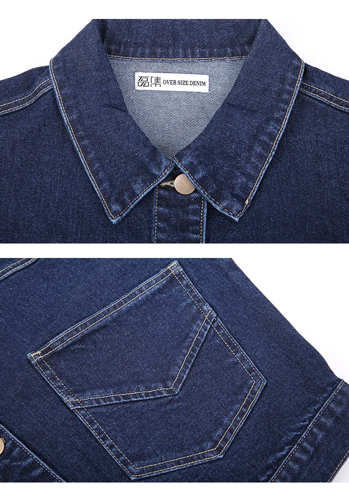 Женская короткая джинсовая куртка LEIJIJEANS, классическая повседневная темно-синяя куртка из денима c пуговицами на спине, новая модная модель больших размеров от S до 6XL
