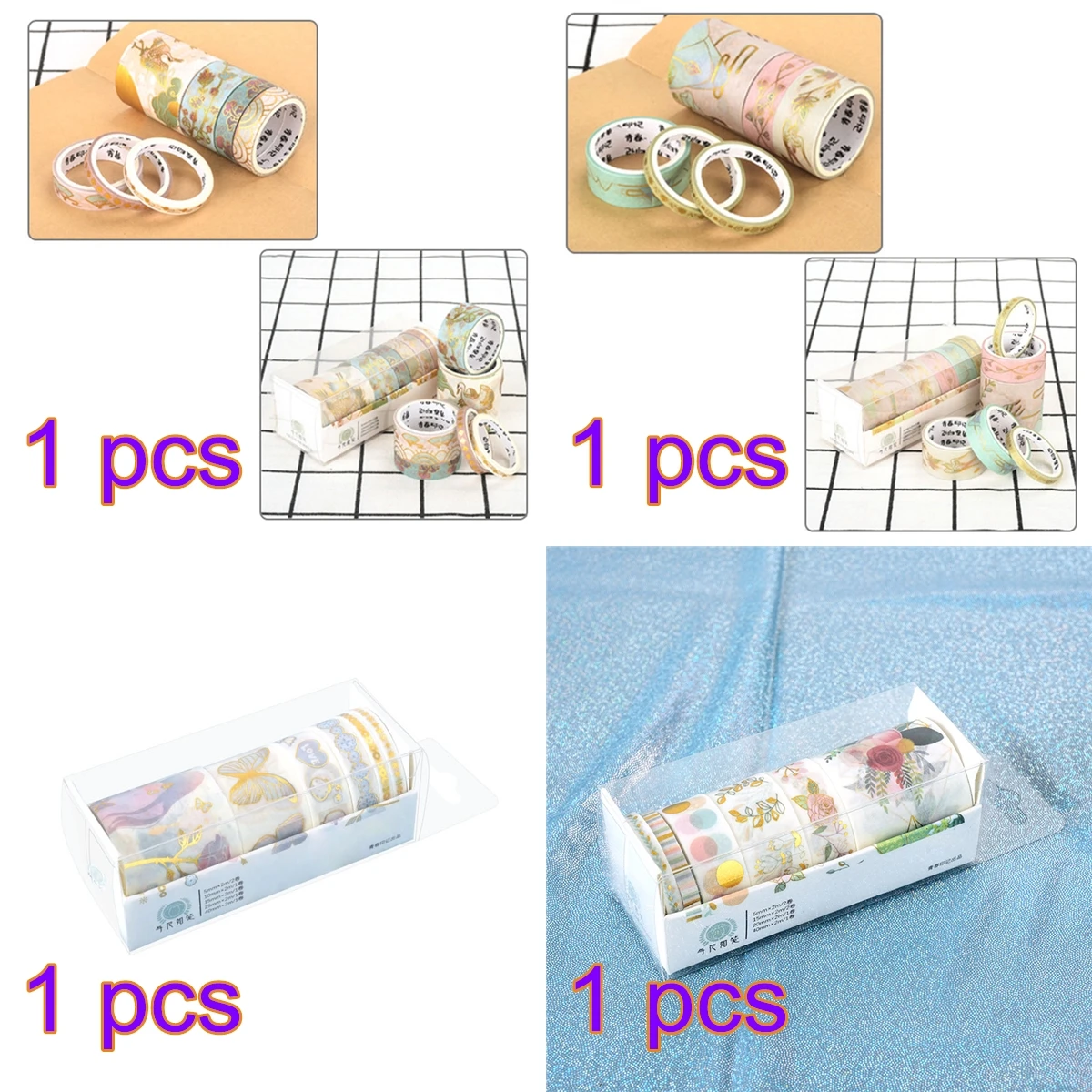 4 комплекта/коробка красивый декоративный скотч с цветочным принтом DIY
