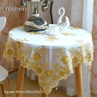 europe lace gold square beads embroidered table cover cloth towel tea tablecloth christmas wedding birthday party home decor